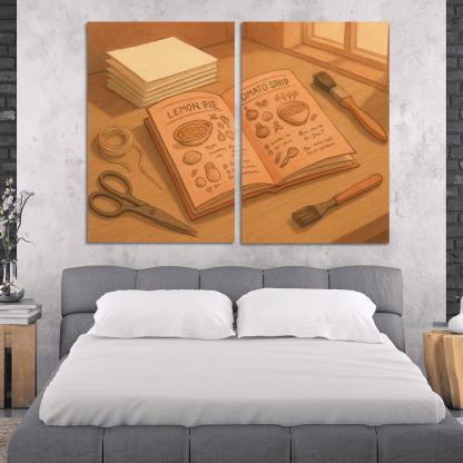 Hand Bound Mini Recipe Zine Making multi-panel paintings