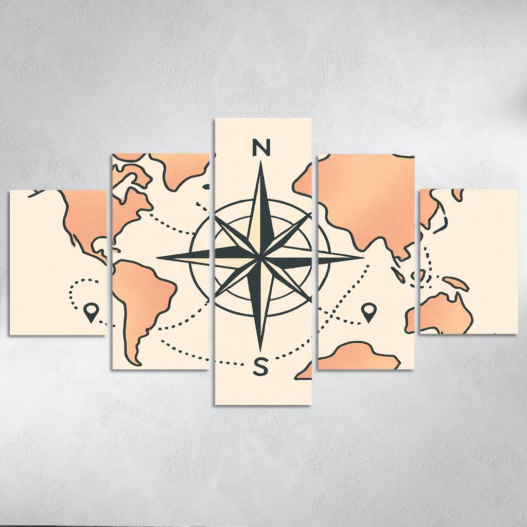 Compass Of Floating Continents custom paintings frame