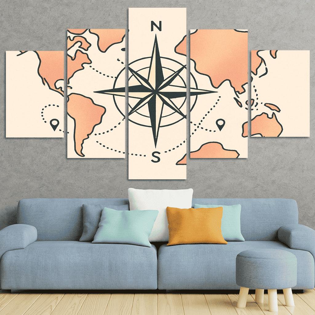 Compass Of Floating Continents custom paintings frame