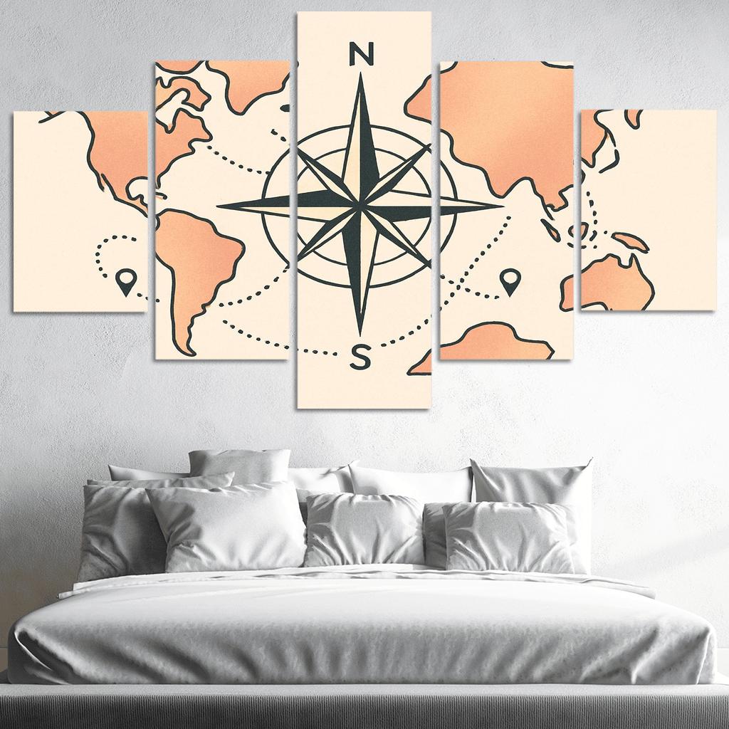 Compass Of Floating Continents custom paintings frame