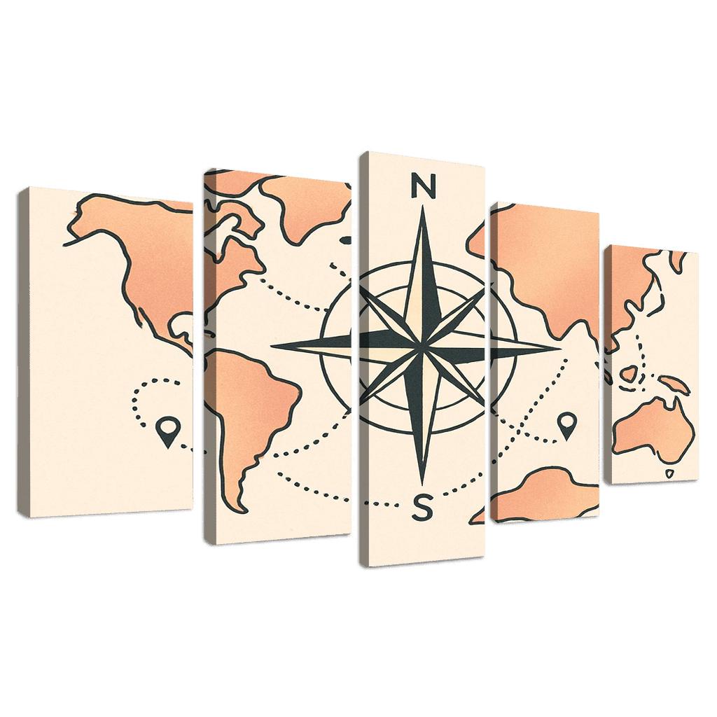 Compass Of Floating Continents custom paintings frame