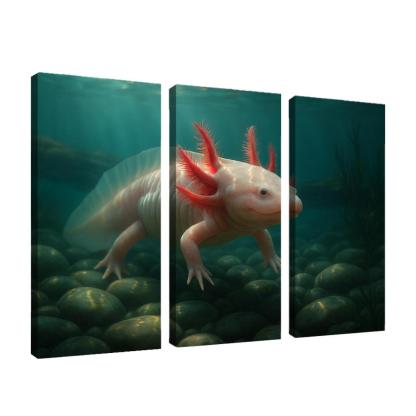 The Enigmatic Axolotl In A Crystal Clear Lake home decor