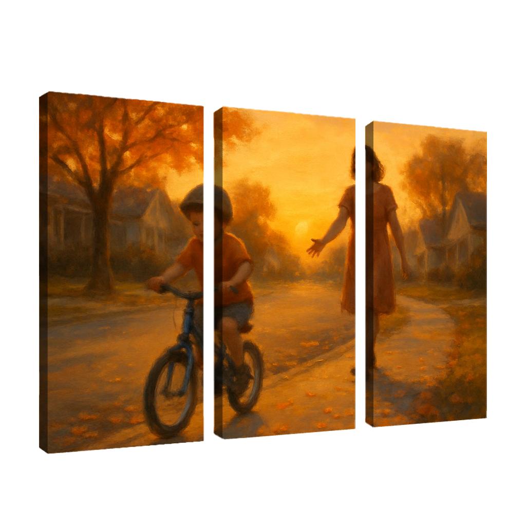 When She Let Go Of The Bicycle Seat custom paintings frame