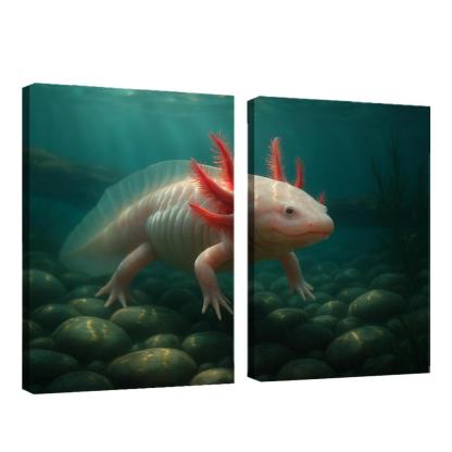The Enigmatic Axolotl In A Crystal Clear Lake home decor