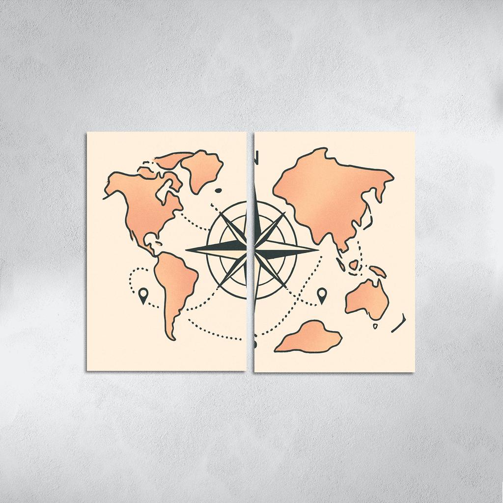 Compass Of Floating Continents custom paintings frame