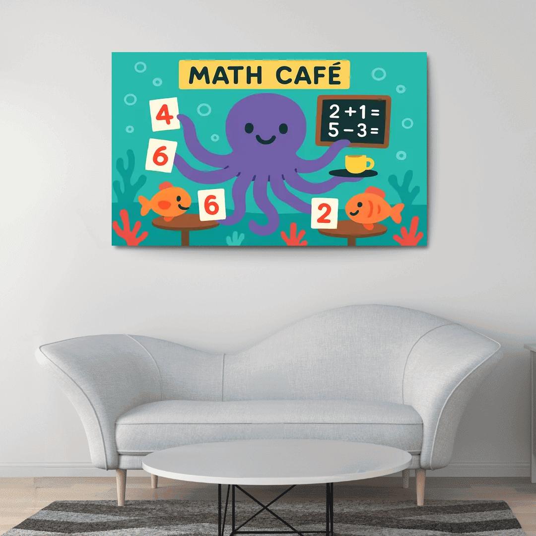 Octopus Math Cafe Under The Sea modern paintings frame