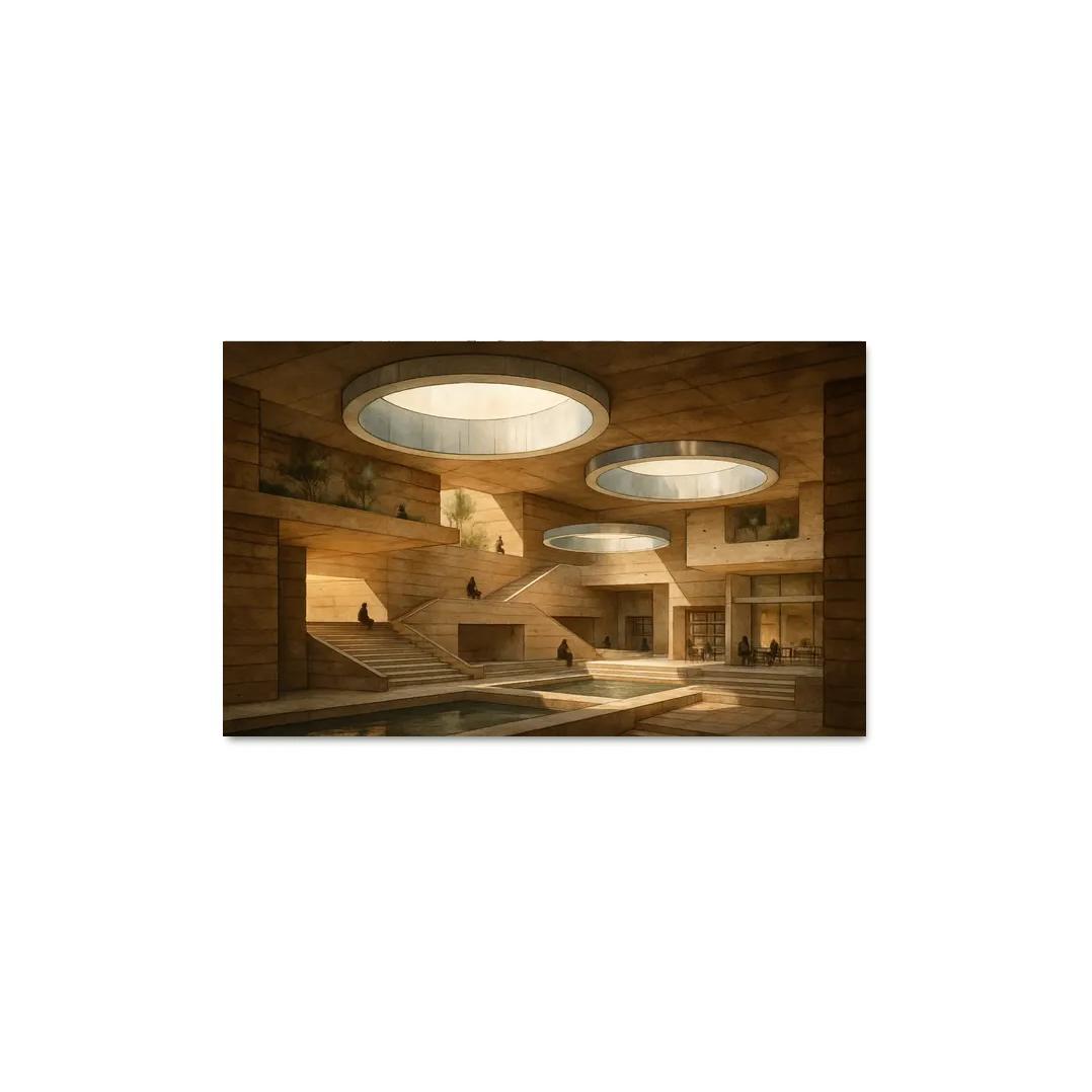 Subterranean Light Wells Civic Labyrinth abstract paintings frame