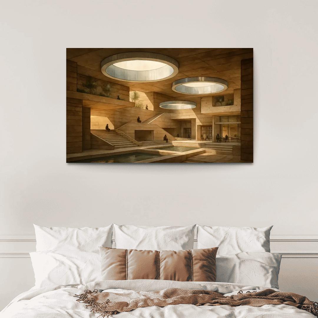 Subterranean Light Wells Civic Labyrinth abstract paintings frame