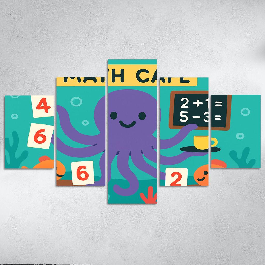 Octopus Math Cafe Under The Sea modern paintings frame
