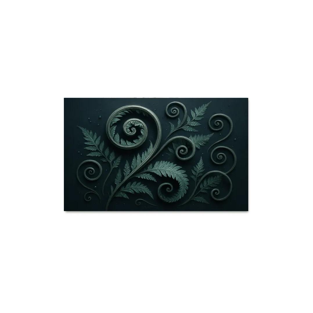 Moonlit Fern Scrollwork And Silver Dew wall decor