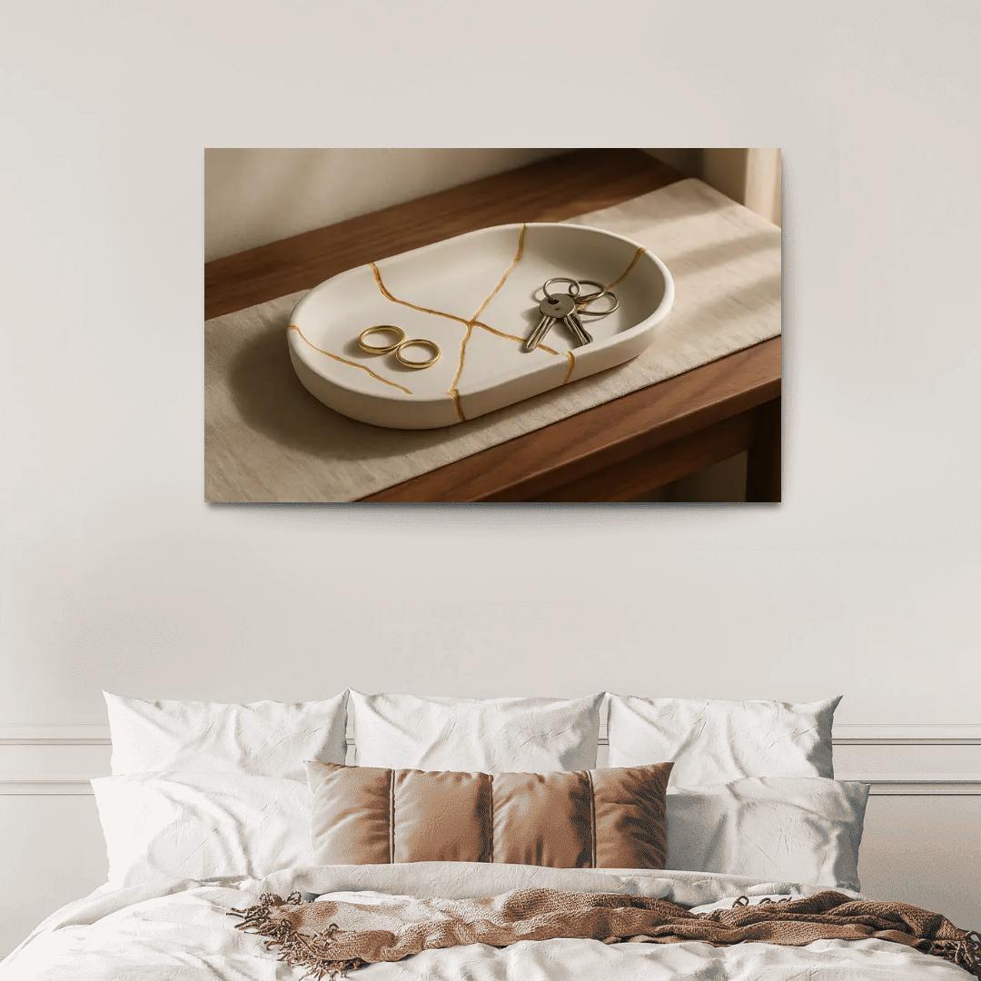 Kintsugi Inspired Resin And Porcelain Catchall Tray art trends