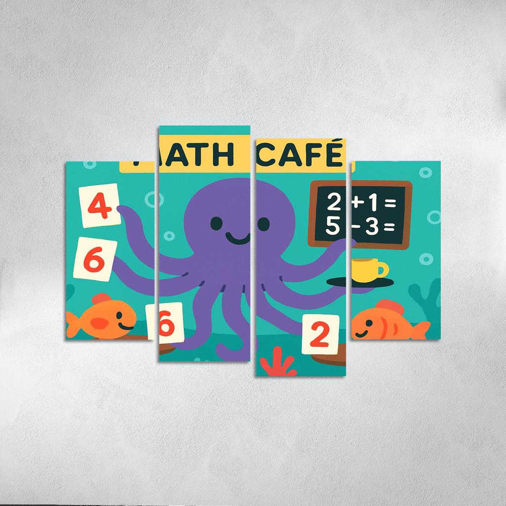 Octopus Math Cafe Under The Sea modern paintings frame
