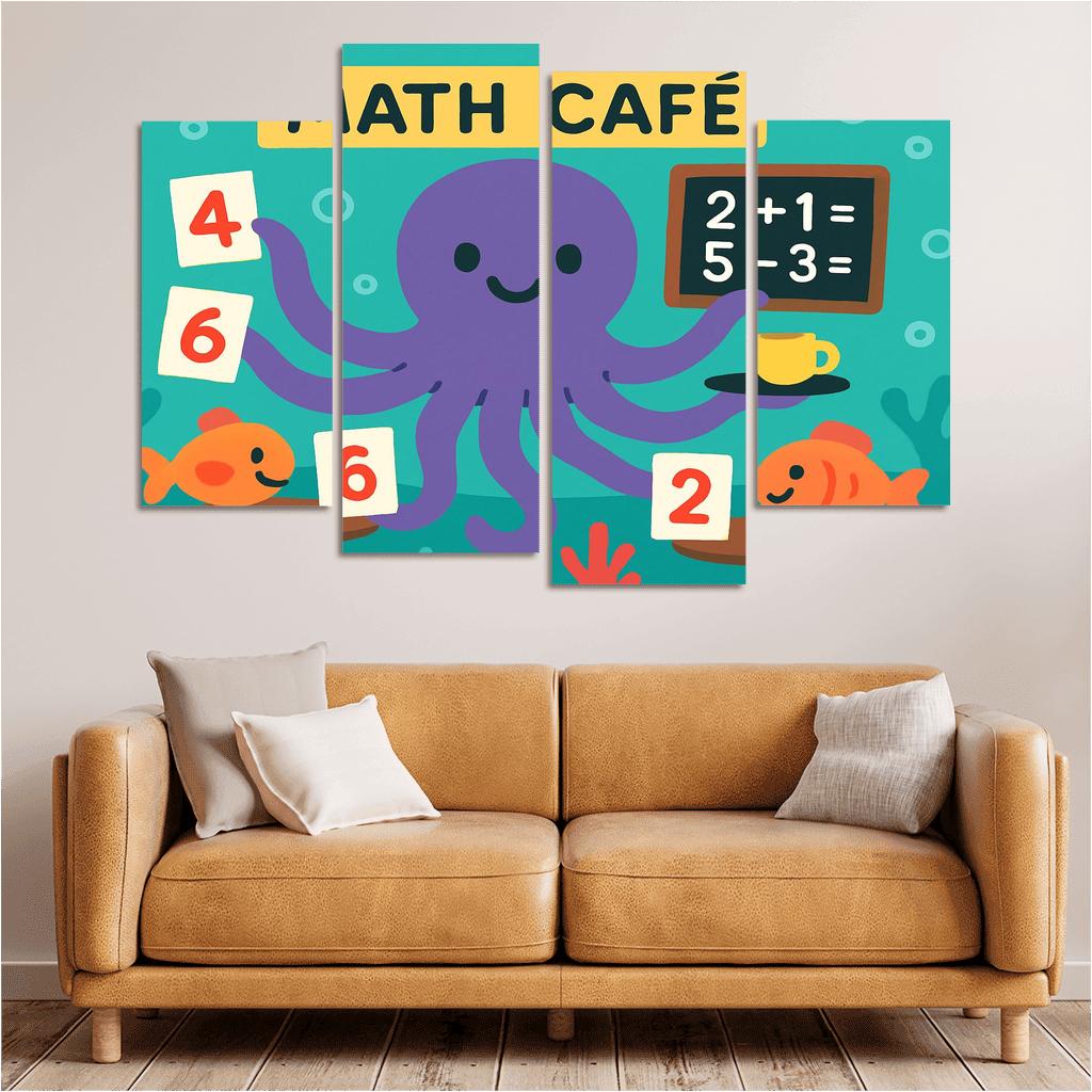 Octopus Math Cafe Under The Sea modern paintings frame