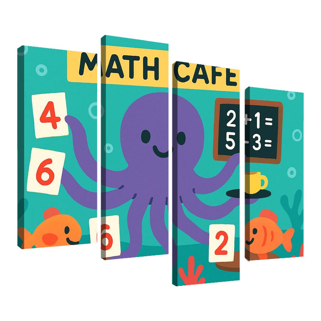 Octopus Math Cafe Under The Sea modern paintings frame