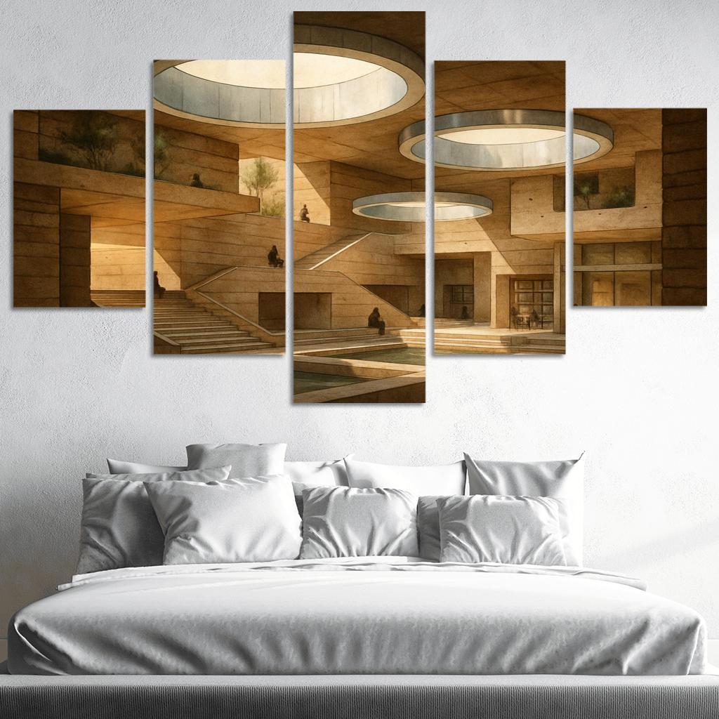 Subterranean Light Wells Civic Labyrinth abstract paintings frame