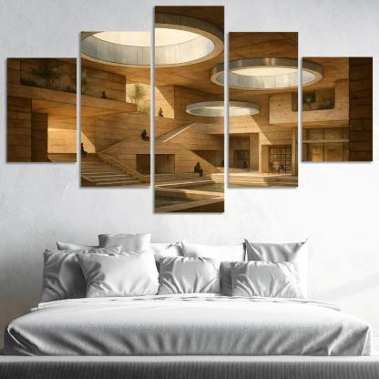 Subterranean Light Wells Civic Labyrinth abstract paintings frame