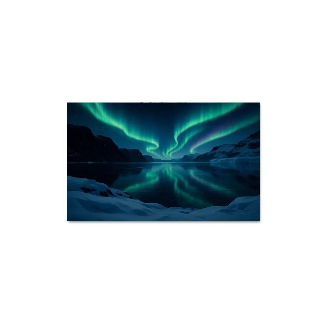 Aurora Reflections On A Frozen Fjord framed paintings