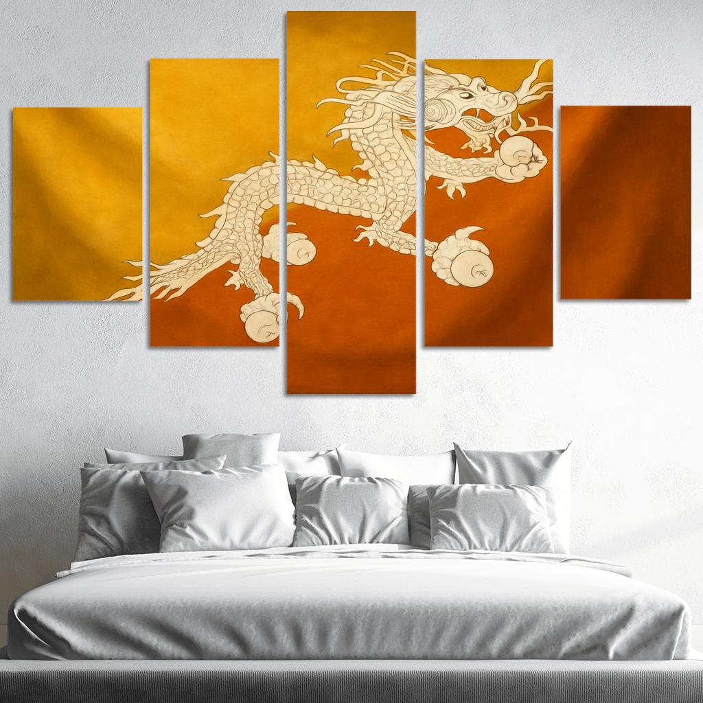Thunder Dragon Heraldry The Flag Of Bhutan Reimagined oil paintings frame