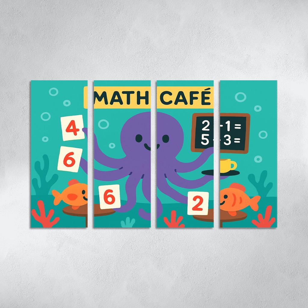 Octopus Math Cafe Under The Sea modern paintings frame