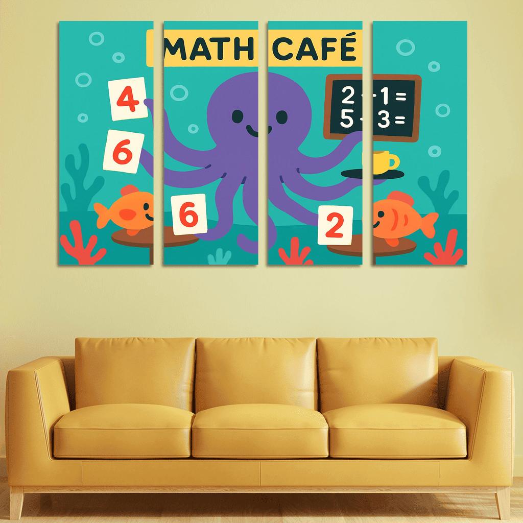 Octopus Math Cafe Under The Sea modern paintings frame