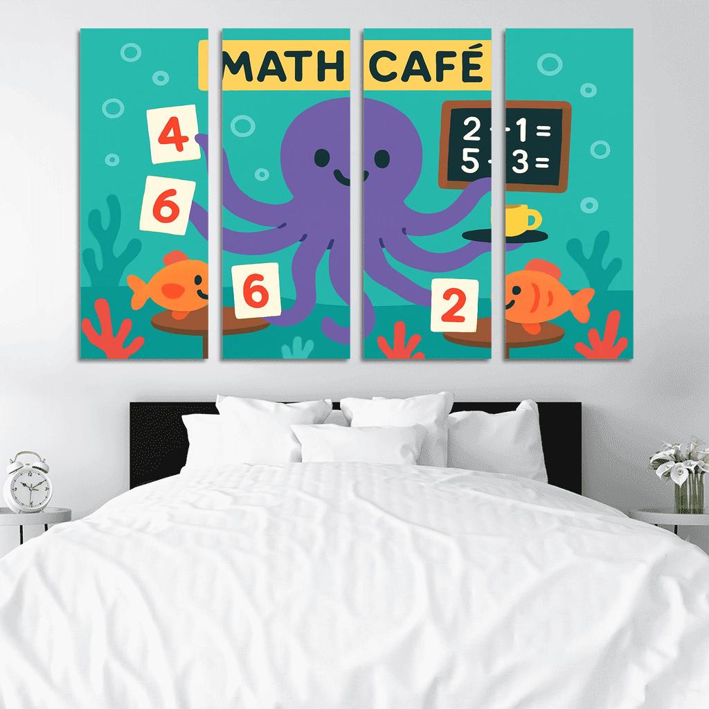 Octopus Math Cafe Under The Sea modern paintings frame