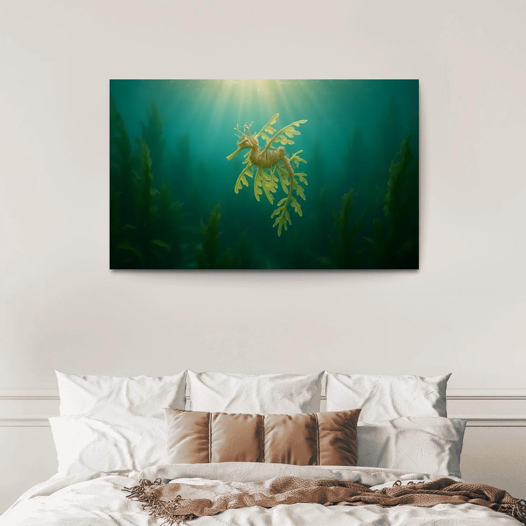 The Luminous Leafy Seadragon Among Kelp Forests home decor