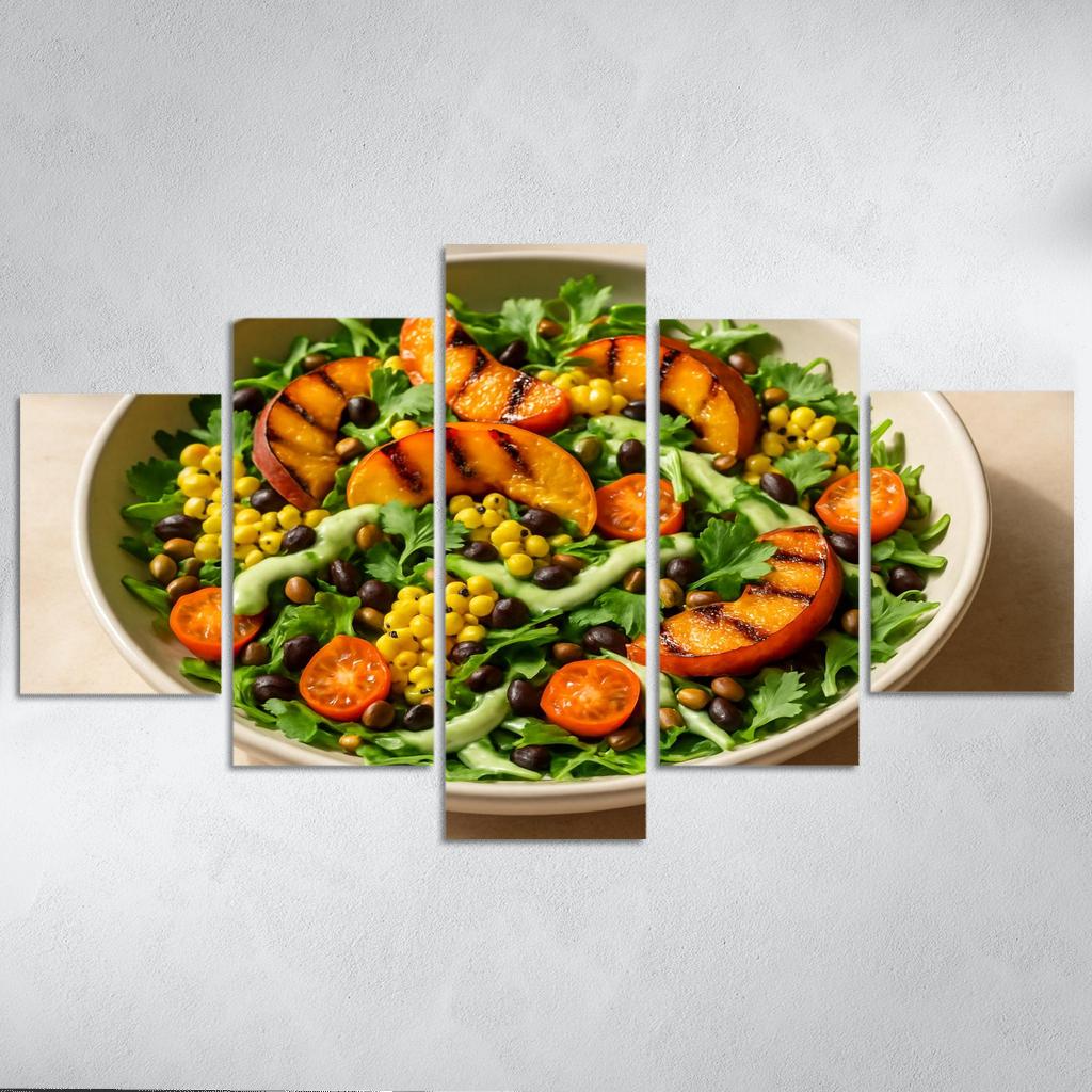 Smoky Peach And Corn Salad With Lime Cashew Cream art trends