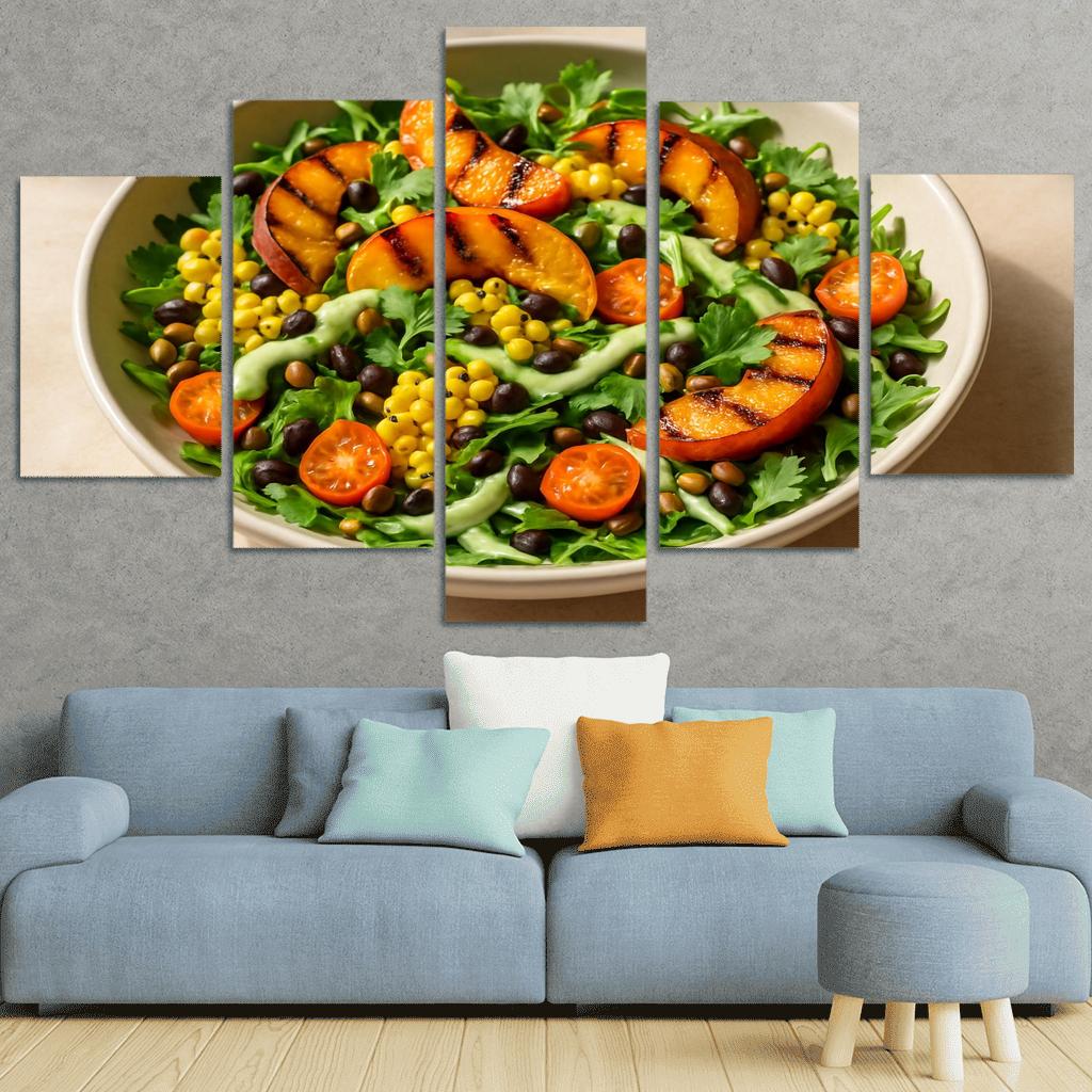 Smoky Peach And Corn Salad With Lime Cashew Cream art trends