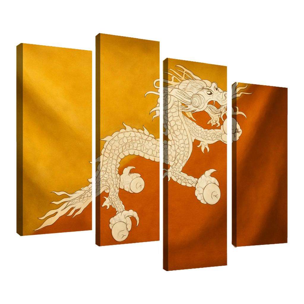 Thunder Dragon Heraldry The Flag Of Bhutan Reimagined oil paintings frame