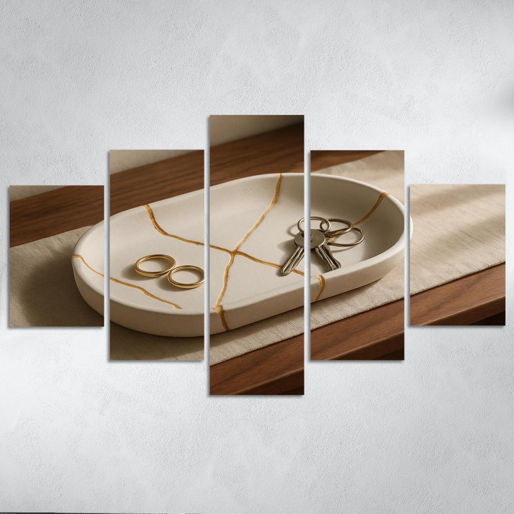 Kintsugi Inspired Resin And Porcelain Catchall Tray art trends