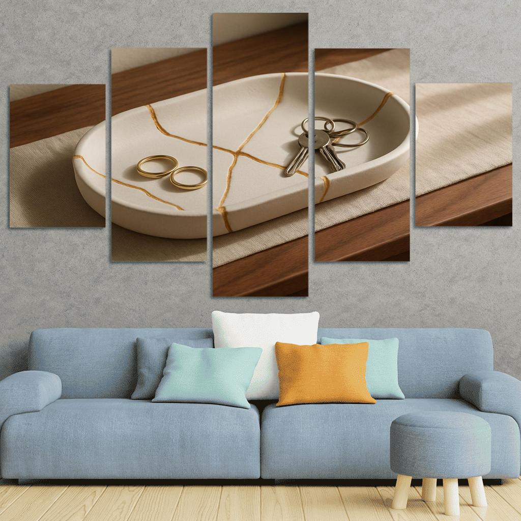 Kintsugi Inspired Resin And Porcelain Catchall Tray art trends