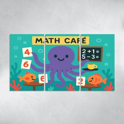 Octopus Math Cafe Under The Sea modern paintings frame