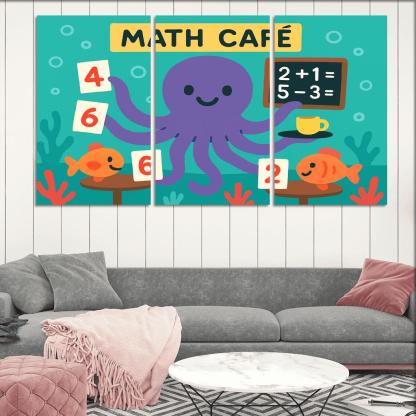 Octopus Math Cafe Under The Sea modern paintings frame