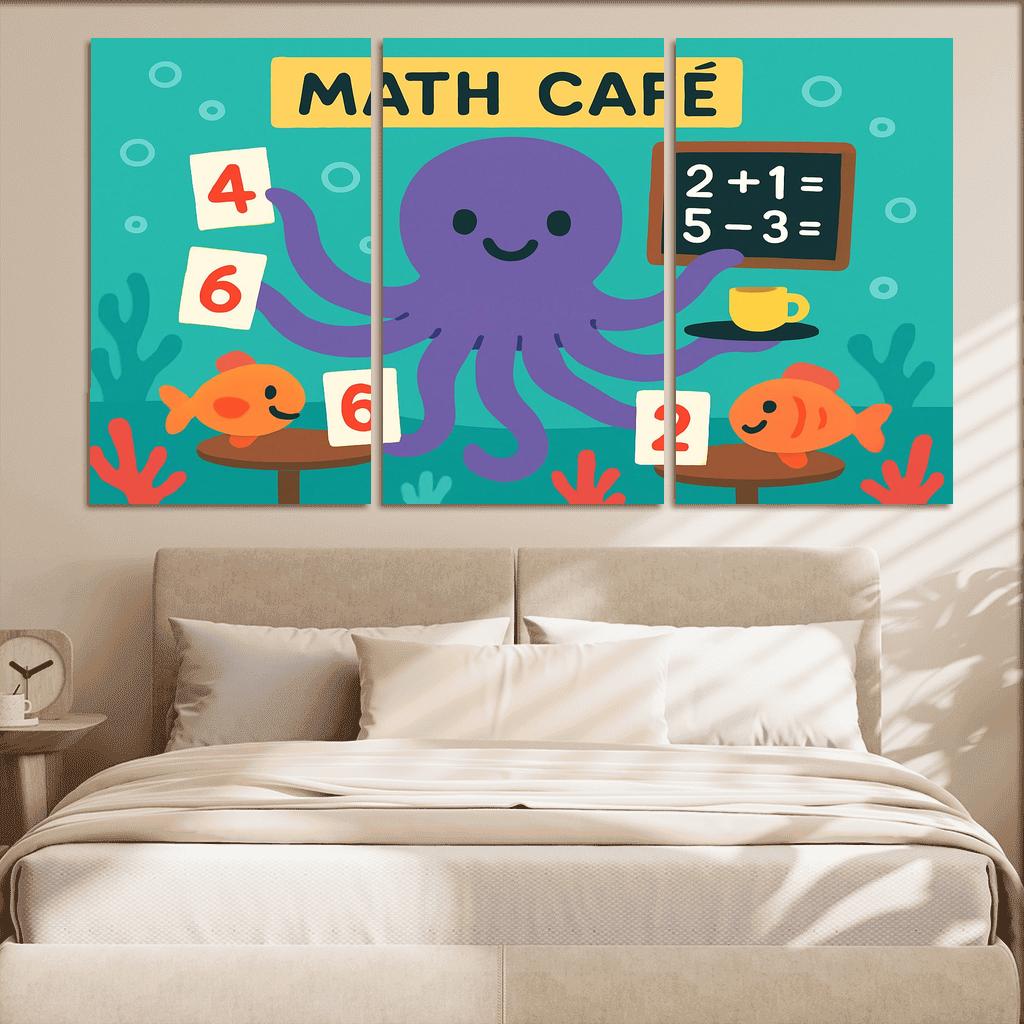 Octopus Math Cafe Under The Sea modern paintings frame