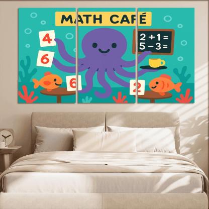 Octopus Math Cafe Under The Sea modern paintings frame
