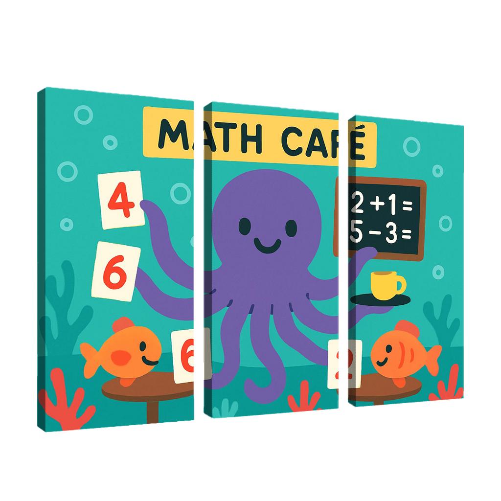 Octopus Math Cafe Under The Sea modern paintings frame