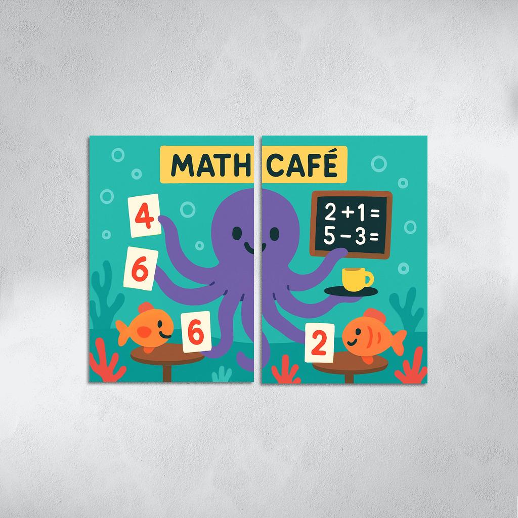 Octopus Math Cafe Under The Sea modern paintings frame