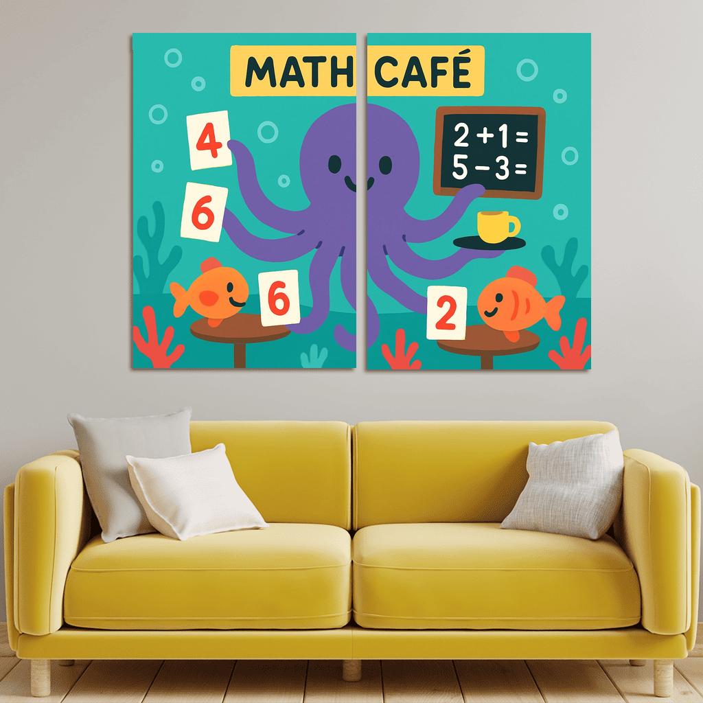 Octopus Math Cafe Under The Sea modern paintings frame