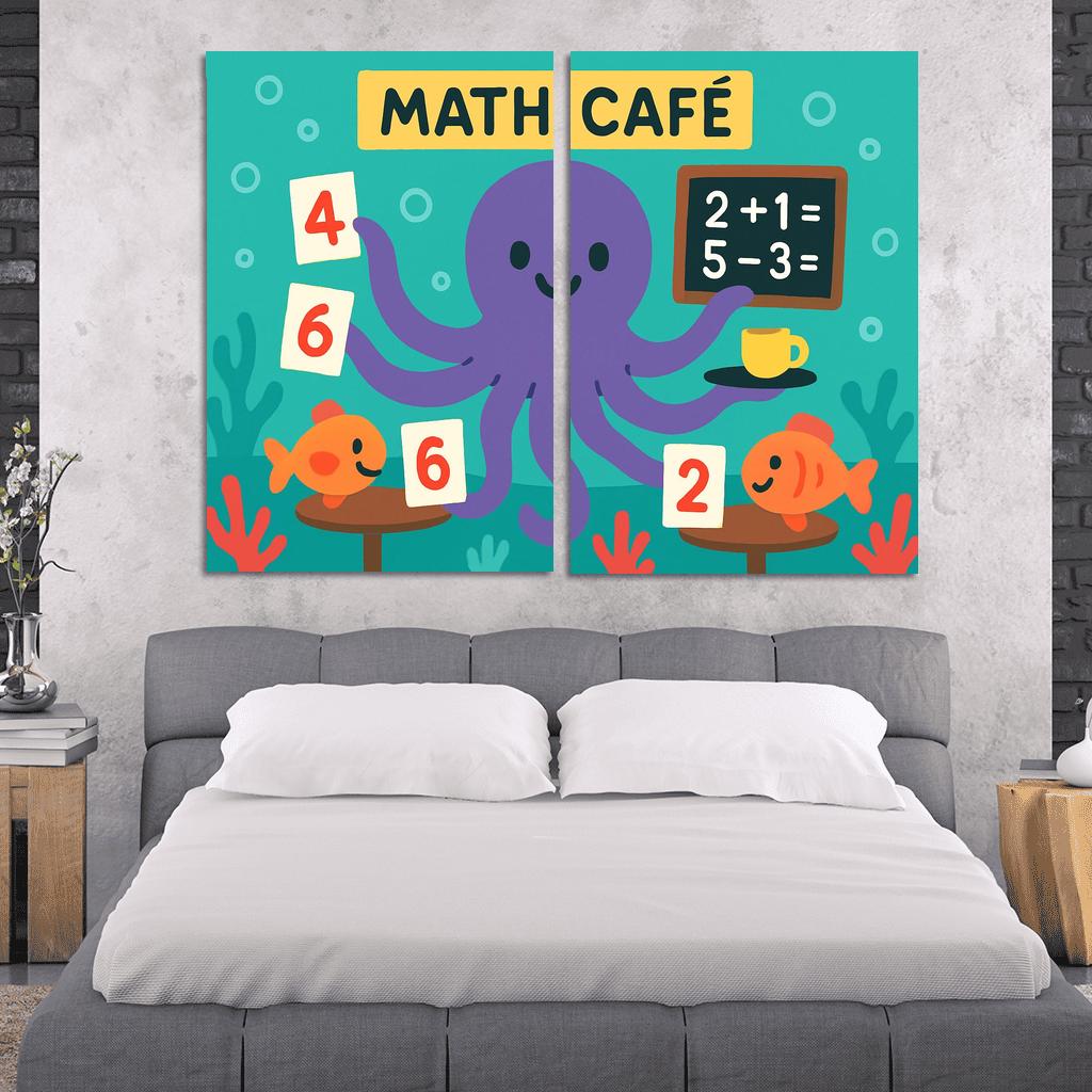 Octopus Math Cafe Under The Sea modern paintings frame