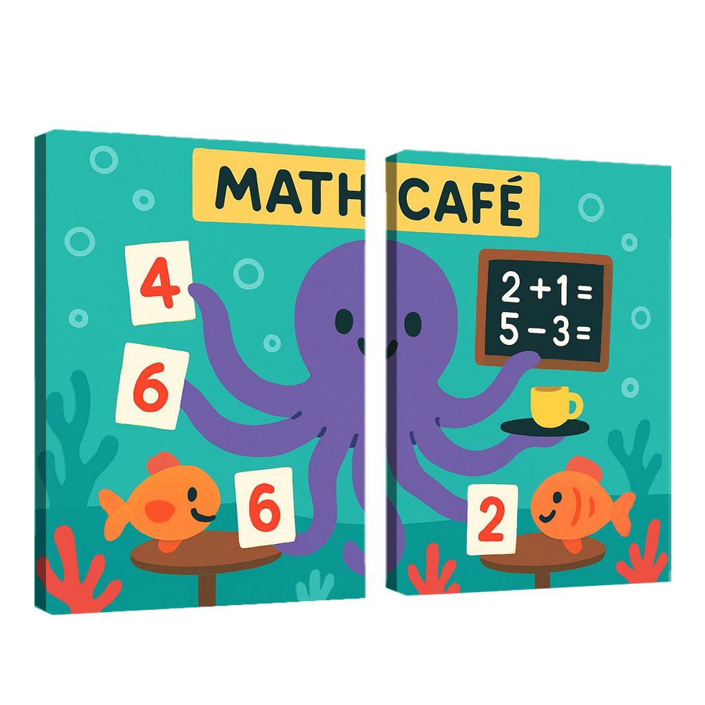 Octopus Math Cafe Under The Sea modern paintings frame