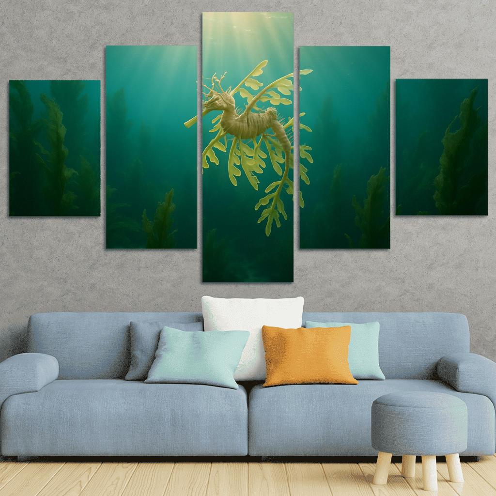 The Luminous Leafy Seadragon Among Kelp Forests home decor