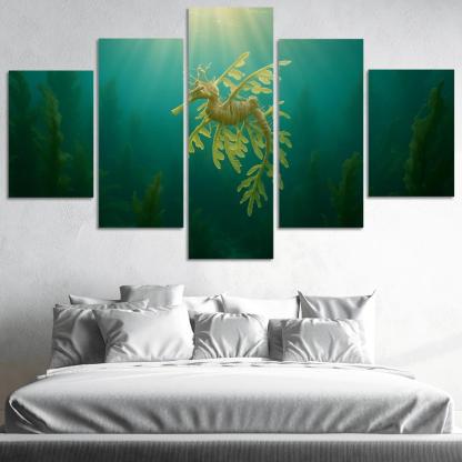 The Luminous Leafy Seadragon Among Kelp Forests home decor