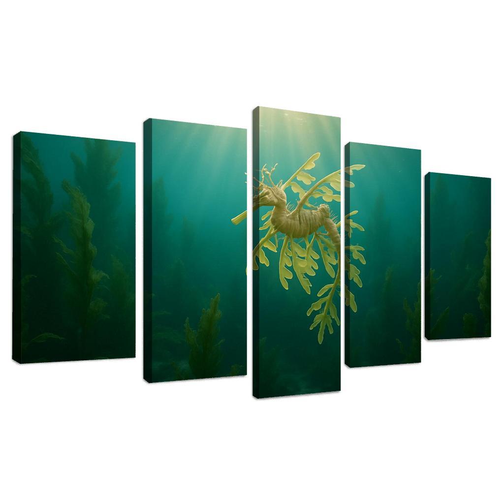The Luminous Leafy Seadragon Among Kelp Forests home decor