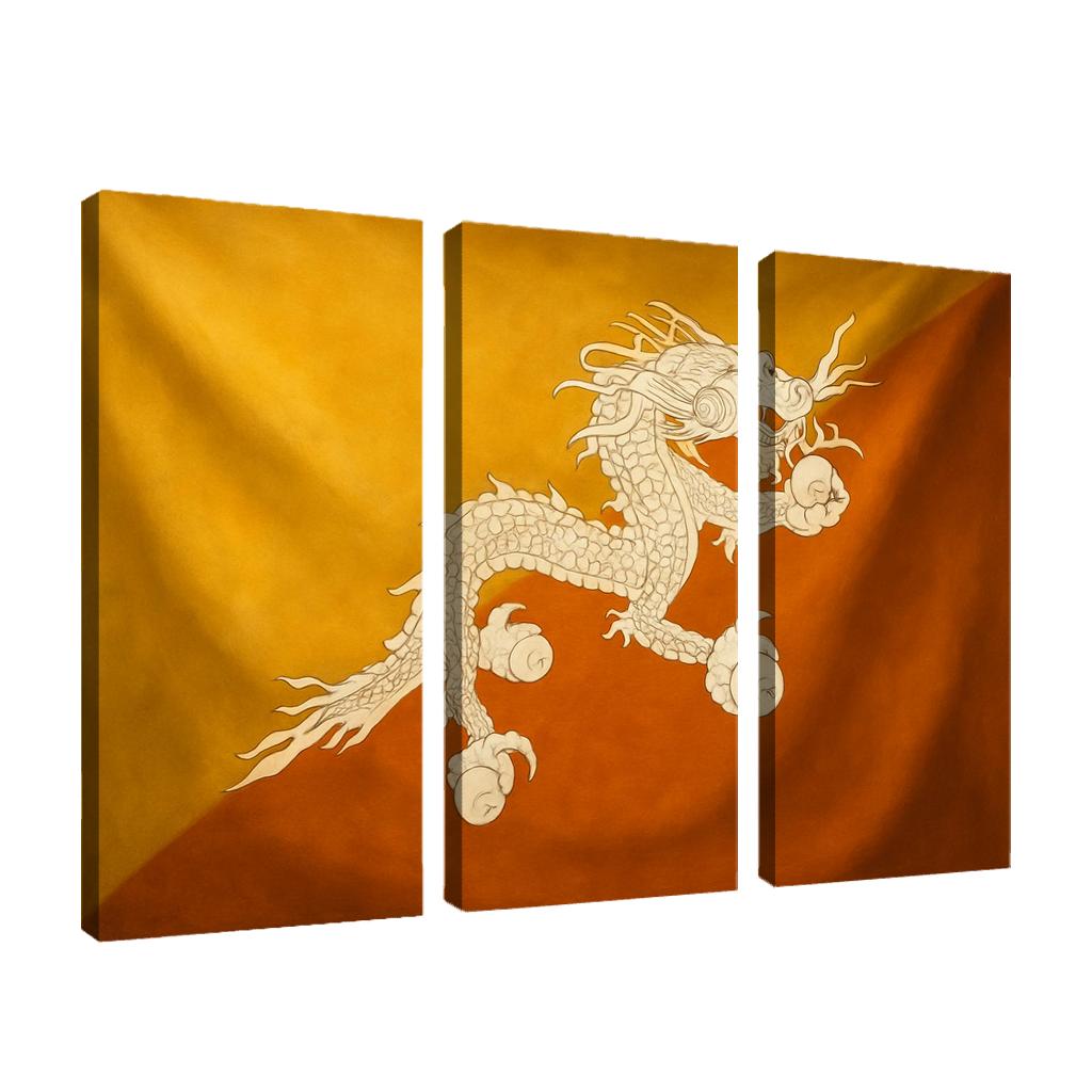 Thunder Dragon Heraldry The Flag Of Bhutan Reimagined oil paintings frame