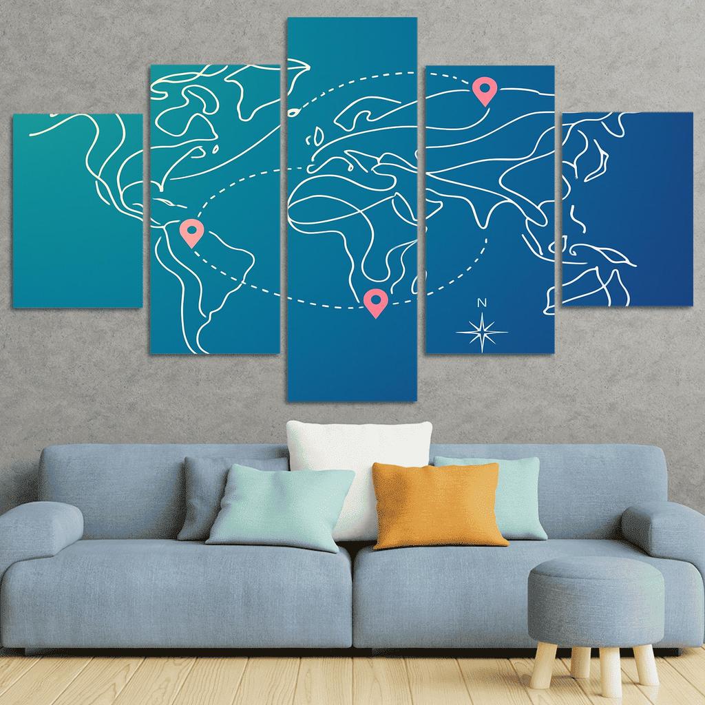 Aurora Current Cartography modern paintings frame