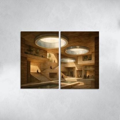 Subterranean Light Wells Civic Labyrinth abstract paintings frame