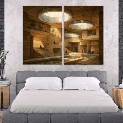 Subterranean Light Wells Civic Labyrinth abstract paintings frame