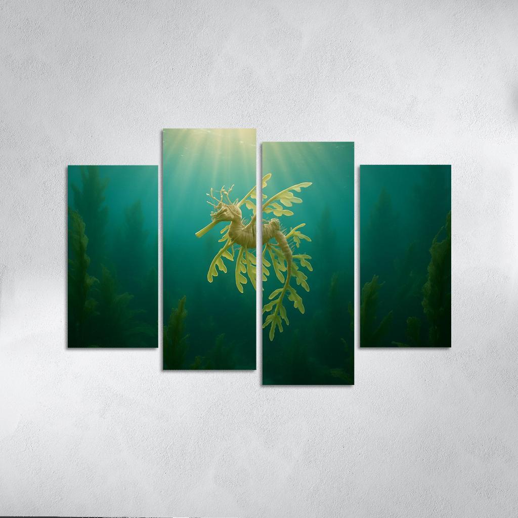 The Luminous Leafy Seadragon Among Kelp Forests home decor