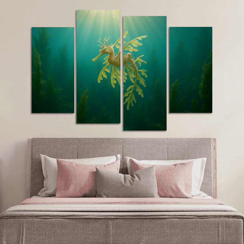 The Luminous Leafy Seadragon Among Kelp Forests home decor