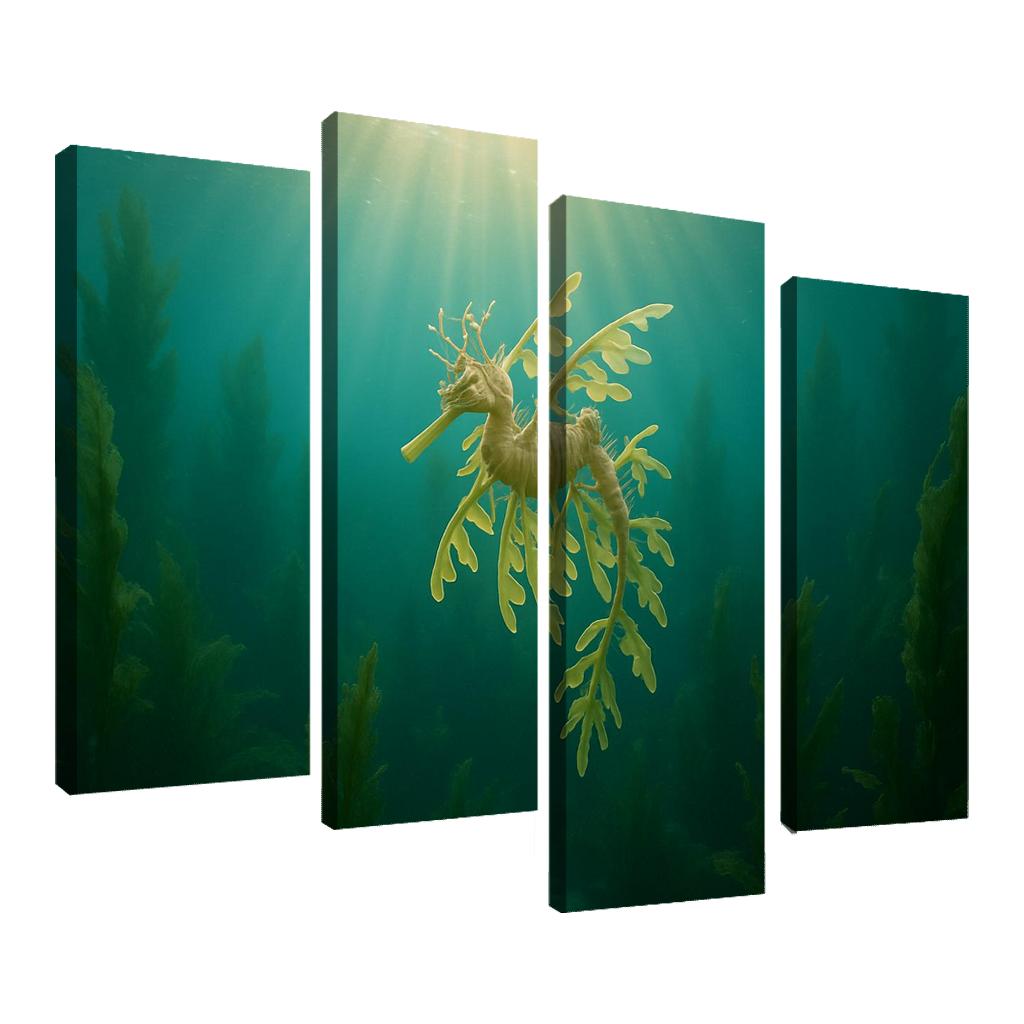 The Luminous Leafy Seadragon Among Kelp Forests home decor